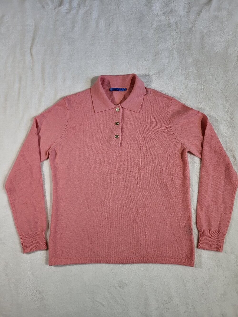 J.McLaughlin Cam Cashmere Polo Sweater Pink - Medium - Picture 2 of 10